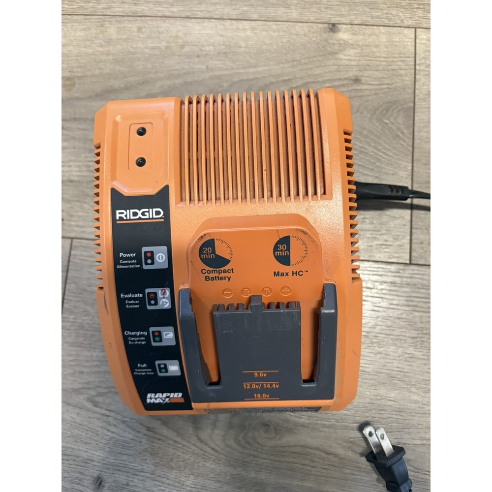 Genuine Ridgid  Rapid Max 9.6V / 12V / 14.4V / 18V Battery Charger And Battery